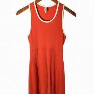 Daily Practice by Anthropologie Red Ribbed Hanky-Hem Midi Dress (Size S)